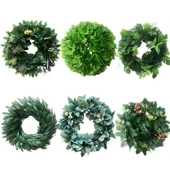 

Artificial Plants Rattan Ring Olive Branch Wreath Fruit Leaf Garland Door Hanging Wedding Home Decoration