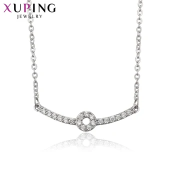

Xuping Luxury Elegant Necklace With Synthetic Cubic Zirconia Charm Style Long Necklace Jewelry Thanksgiving Gifts 41913