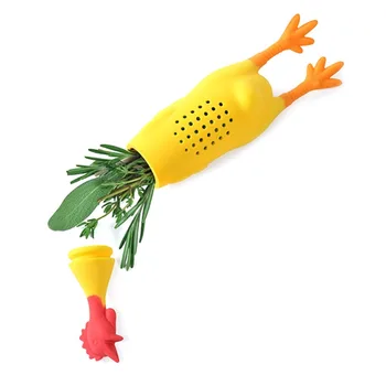 

Silicone Chicken Rooster Infuser For Herbs Tea Seasoning Spice Pot Condiment Container Reusable Food Funny Safe Cooking Tools