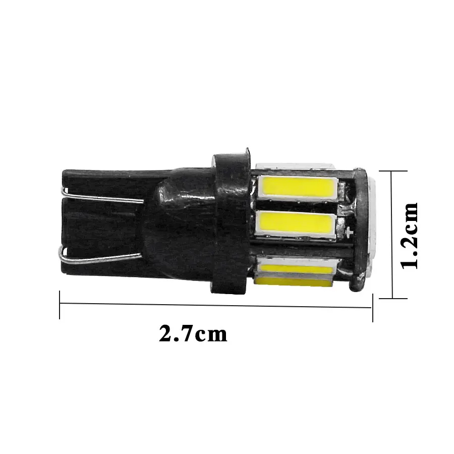 4 шт. Автомобильные светодиодные лампы T10 194 W5W 7020 10SMD 6000|led w5w|t10 7020dashboard light |