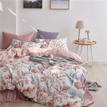 

Pastoral wind Printing satin 100% cotton Bedding King size 4pcs Bedding set Duvet Quilt coverBedsheet Pillowcase