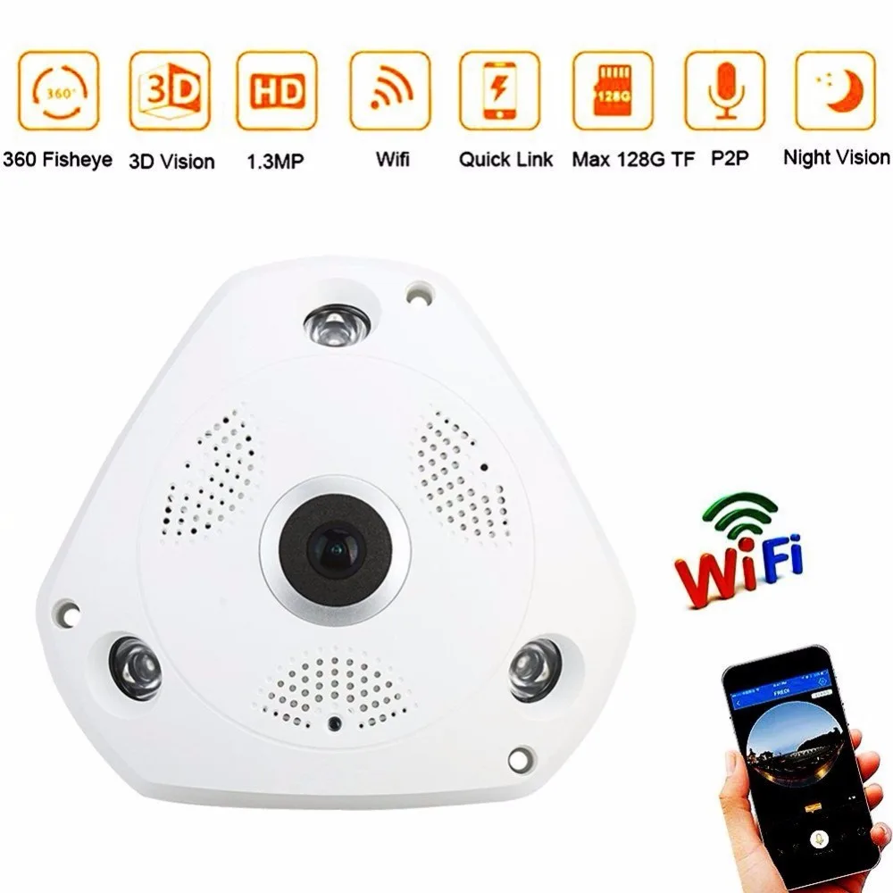 

Wifi IP 360 Mini Camera Full HD 1080P Indoor P2P 360 Degree Mini Camera DV DVR Camera Motion Sensor Survellance Camera