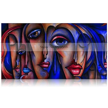 

New Design Dark Colors Abstract HandPainted Portrait Oil Painting On Canvas Handmade sexy Lady faces wall picture Oil Paintings