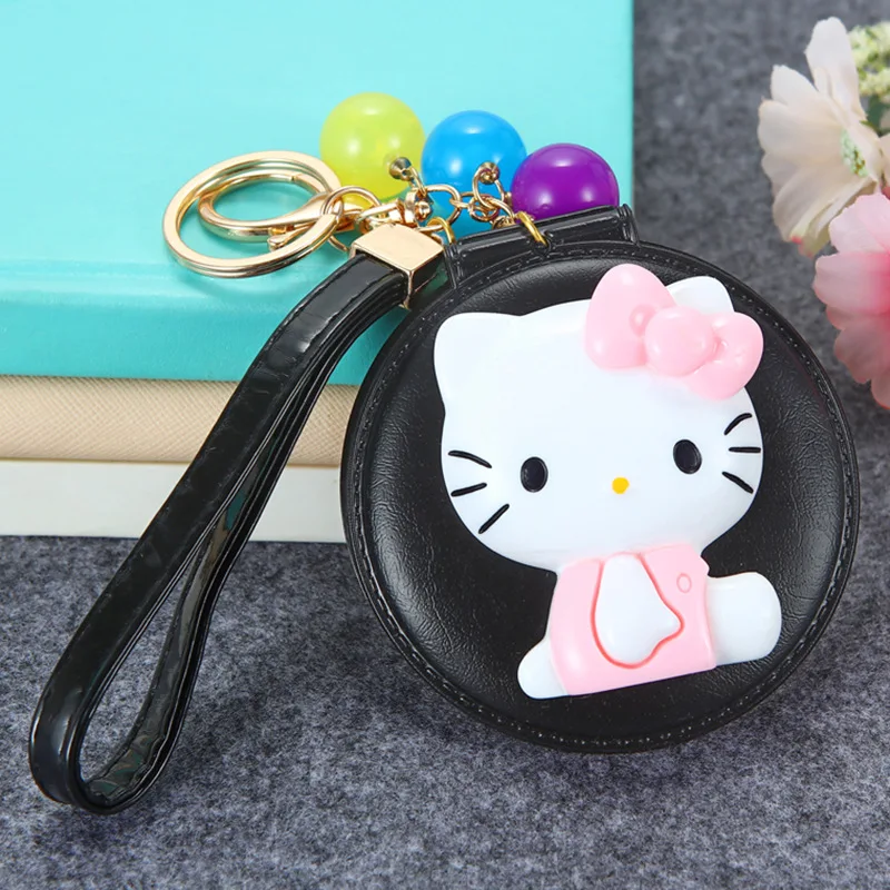 Мультфильм hello kitty косметическое зеркало брелок KT Cat Key Holder женский автомобильный кошелек Шарм Подвеска подарочные брелки Llavero Porte Clef - Цвет: A7