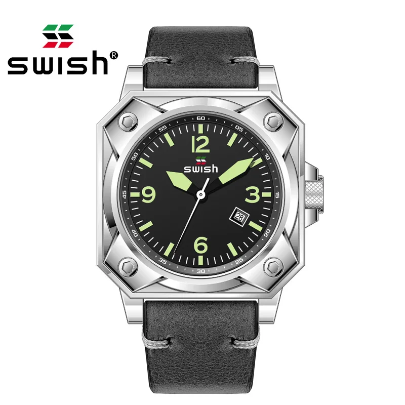 

SWISH Mens Watches Top Brand Luxury Fashion Business Quartz Watch Men Sport Steel Waterproof Claock relogio masculino
