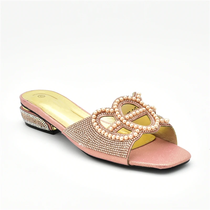 Женская обувь на квадратном каблуке; Zapatos De Mujer De Moda; коллекция года; Дизайнерская обувь без застежки; роскошная женская обувь с круглым носком на резиновой подошве; коллекция года - Цвет: Peach