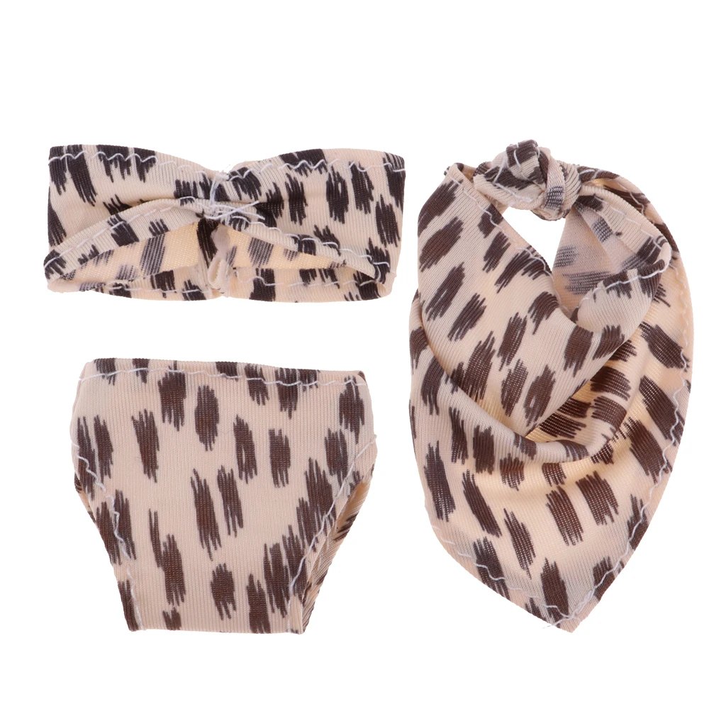 1/6 Scale Doll Swimwear Cute Leopard Swimsuit Bikini Set for 12inch 30cm Girl Doll Dress Up Accessory