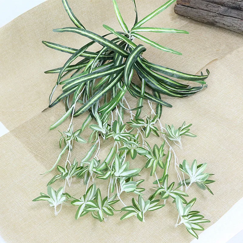 Flone Artificial Chlorophytum Plant Simulation Flower Vine Fake Plastic Plant Flower Bouquet Wedding Home Party Decor Art Floral (8)