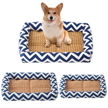 

Bamboo Summer Pet Dog Cooling Bed Mat Moistureproof Durable Comfort Summer Cooler Sleeping Mat Dog Sofa Cushion Cat Cooling Nest