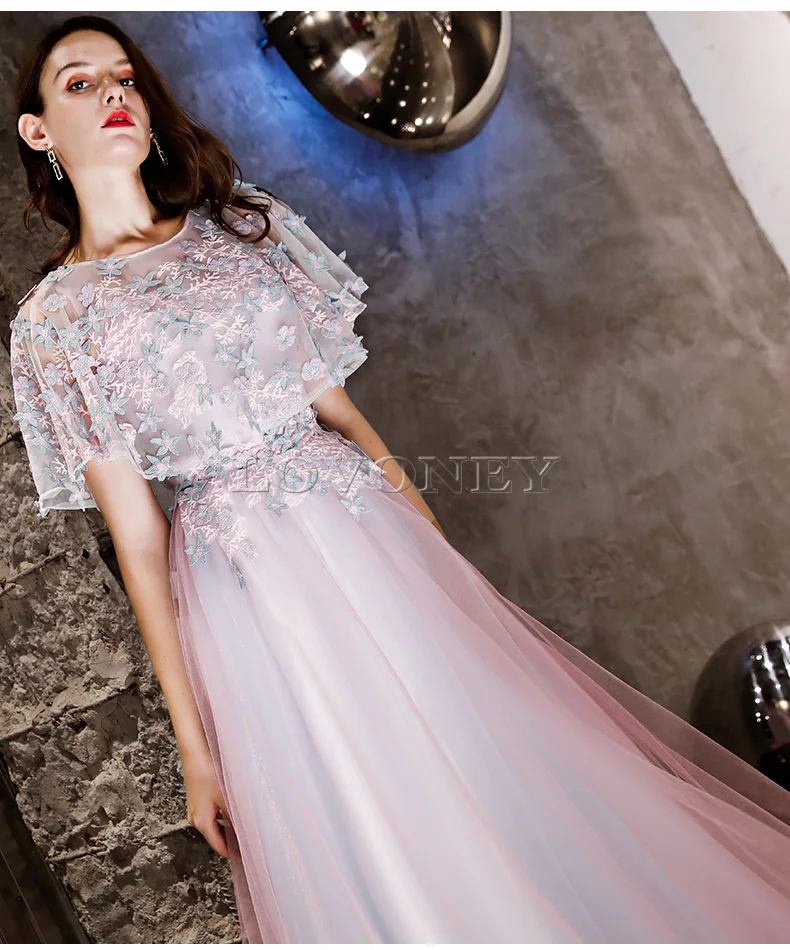 DEERVEADO элегантное Тюлевое длинное вечернее платье трапециевидной формы, платье для торжественных случаев YS444