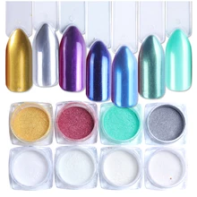 1 коробка золотого волшебного зеркального блеска для ногтей порошок розовый синий фиолетовый корпус Пылезащитный УФ Гель-лак для ногтей зеркальная пудра маникюрный LADP01-16