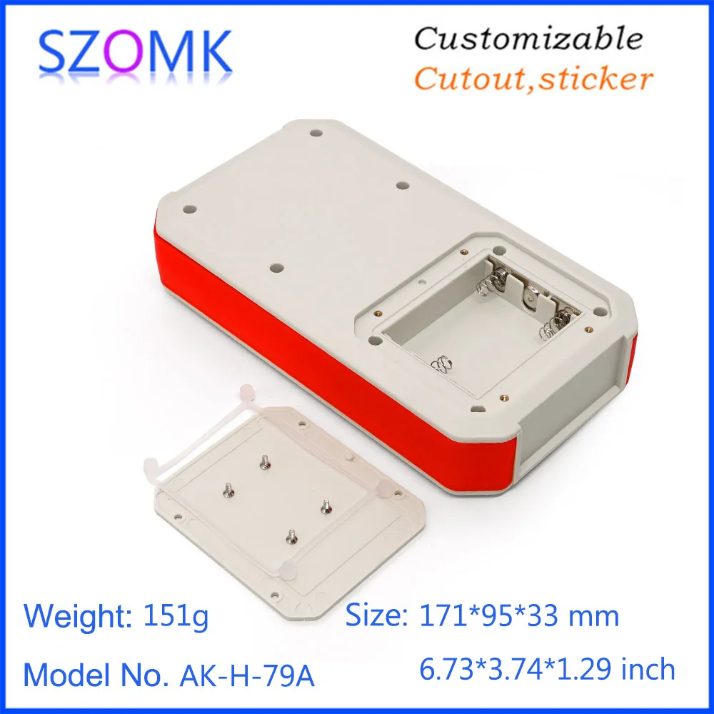 szomk handheld plastic box for electronics instrument housing with battery holder plastic enclosure for pcb design junction box device project box (8)