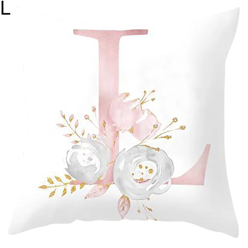 Английская алфавитная Цветочная наволочки с принтом поясная наволочка Свадебная кровать Декоративная Подушка Чехлы
