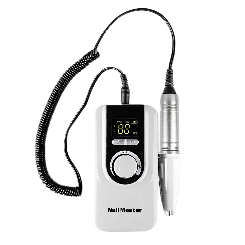 25 Вт Многофункциональный 35000 об./мин перезаряжаемый портативный электрический сверлильный станок для ногтей Маникюр Педикюр контейнер для удаления лака Белый ЕС вилка