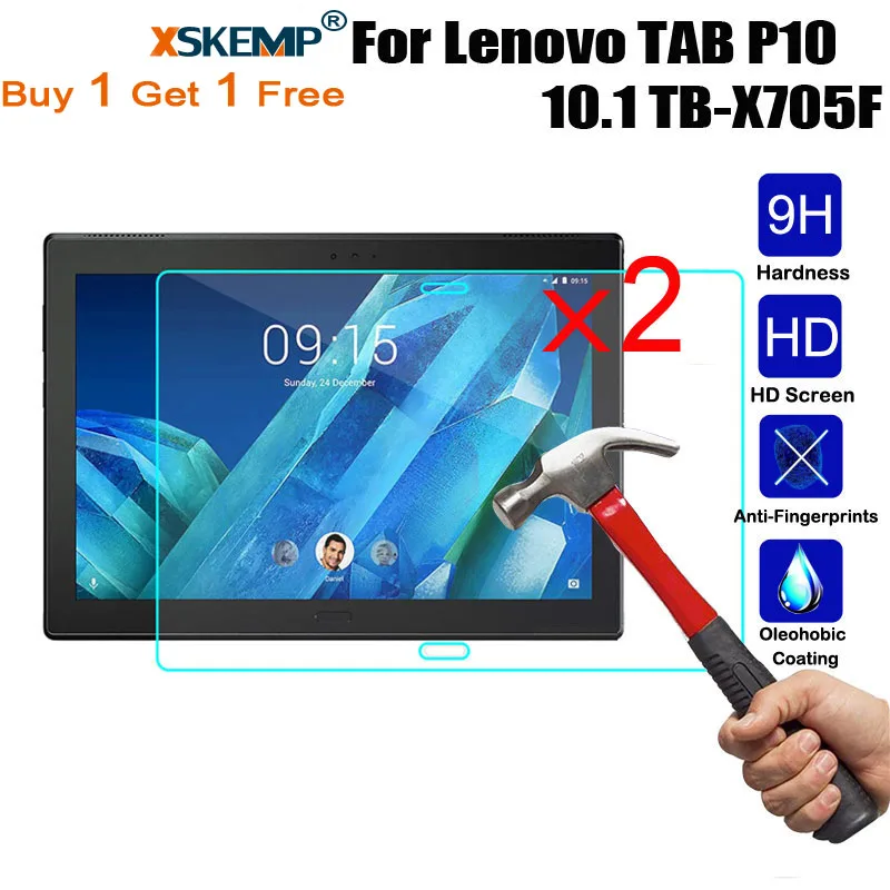 XSKEMP 2 шт./лот для lenovo TAB E10/P10/M10 10,1 дюймов против царапин Ультра тонкое Закаленное стекло Защитная пленка для экрана