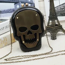 Женские вечерние сумки, сумка с черепом, прозрачная акриловая пластиковая коробка, женские клатчи из плексигласа, сумочка на цепочке, сумка на плечо, женская сумка-мессенджер