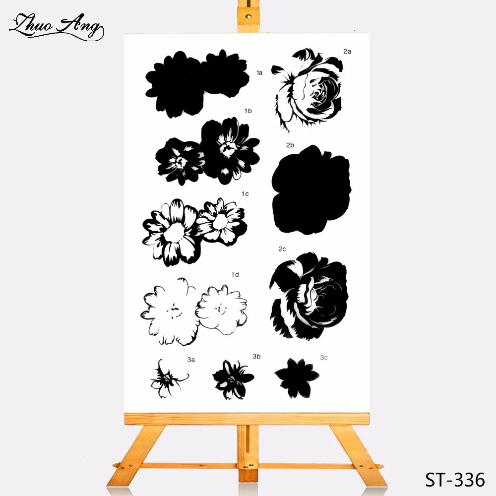 

ZhuoAng Transparent Clear Stamp Colorful flowers Seal for DIY Scrapbooking Photo Album Card Making DIY Decoration Supply