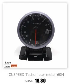 CNSPEED 60MM Black Face Car Auto Voltmeter 8-18 Volt Voltage Gauge With White& Amber Lighting Car meter/Auto Gauge