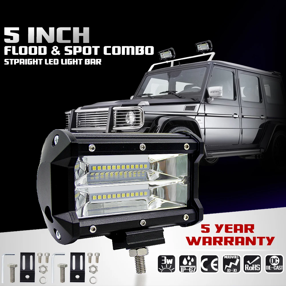 

1pcs-2pcs 5 inch 72W double row LED off-road vehicle front fog light SUV fog light waterproof LED car fog light.