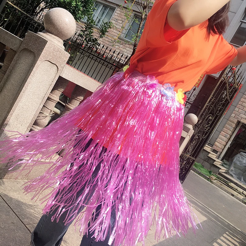 Гавайская Пляжная Вечеринка комплект для девочек Искусственный длинный Трава