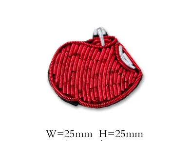 DIY 3D значки ручная вышивка фрукты/овощи Embroiderd металлической проволоки аппликация для пальто, брюки сумка брошь - Цвет: apple