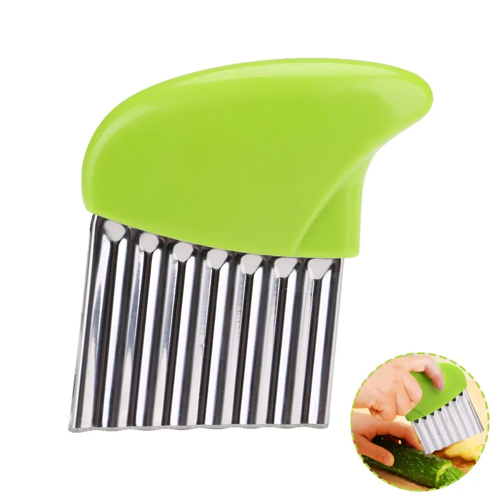 1pc Potato Wavy Cutter Knife Stainless Steel Blade French Fry Cutters Fruit Vegetable Potato Peeler Kitchen Cooking Tools Gadget