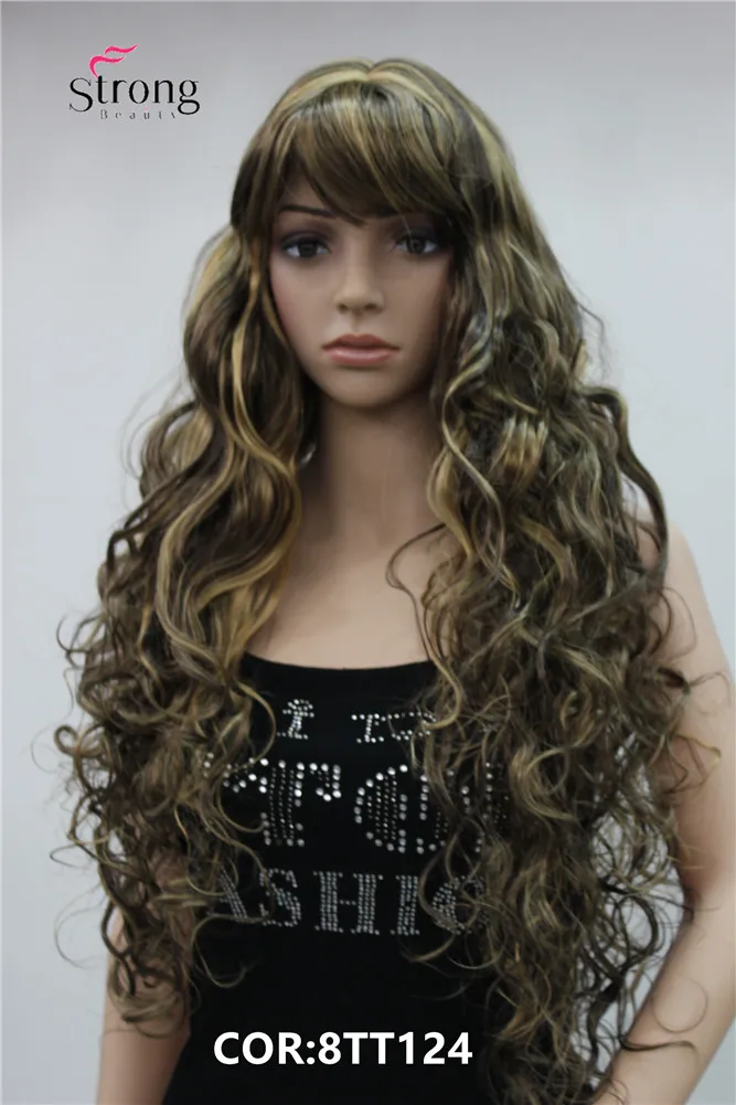 StrongBeauty длинный толстый волнистый черный коричневый блонд выделенный