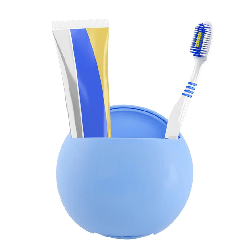 4 Colors Toothbrush Toothpaste Holder Ware Suction Hooks Cups Hang On Bathroom Sucker Wall Storage Box Accessories
