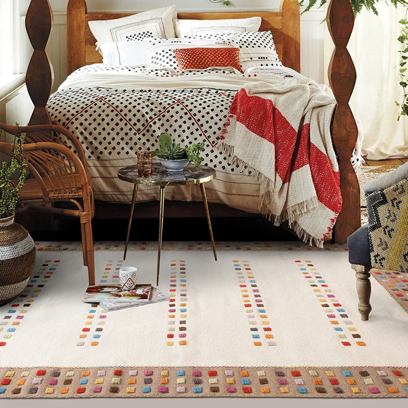 Kilim Твердый 100% шерсть марокканский ковер для гостиной геометрический Белый