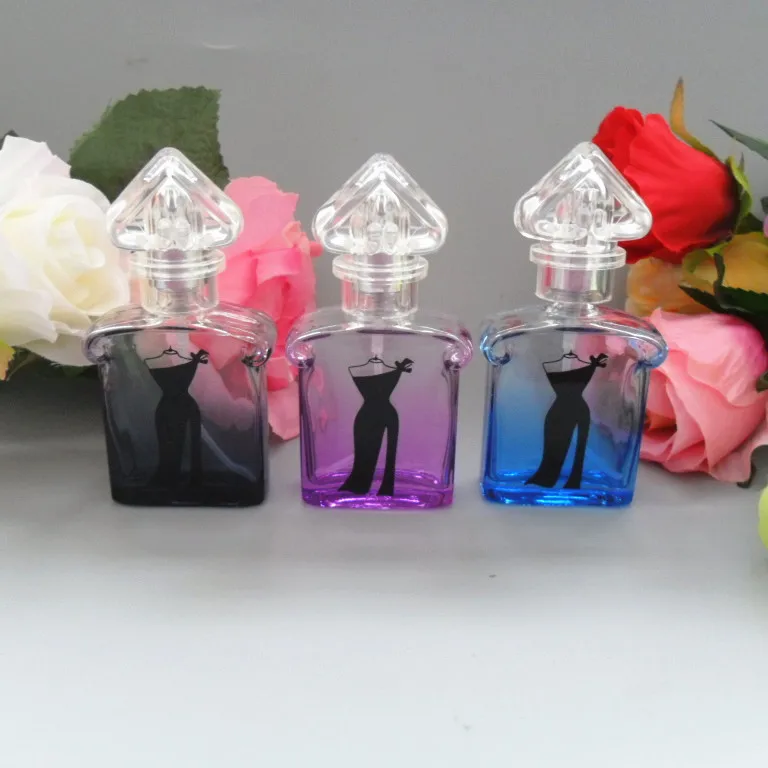 100pcs sale 20ML perfume spray bottle, small black dress and colorful