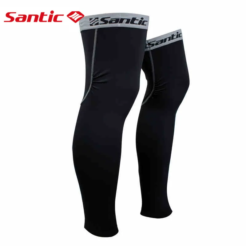 Santic Cycling Fitness Men Black Cycling Leg warmers Cycling Thermal