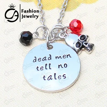 

Dead men tell no tales Caribbean Pirates Skull and crossbones Pendant Necklace Gift Jewelry 20Pcs/Lot #LN1251