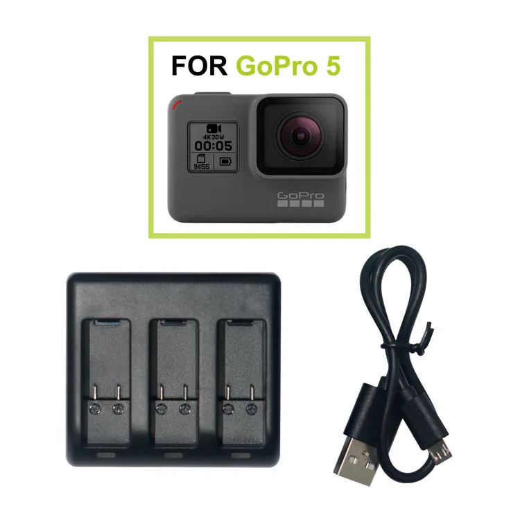 Аксессуары для камеры go pro Hero7 Батарея+ 3-ходовой Тип usb-C Hero5 Батарея Зарядное устройство для экшн-камеры GoPro Hero 7 «Город героев 6», Hero 5 Black Аксессуары для фотоаппаратов