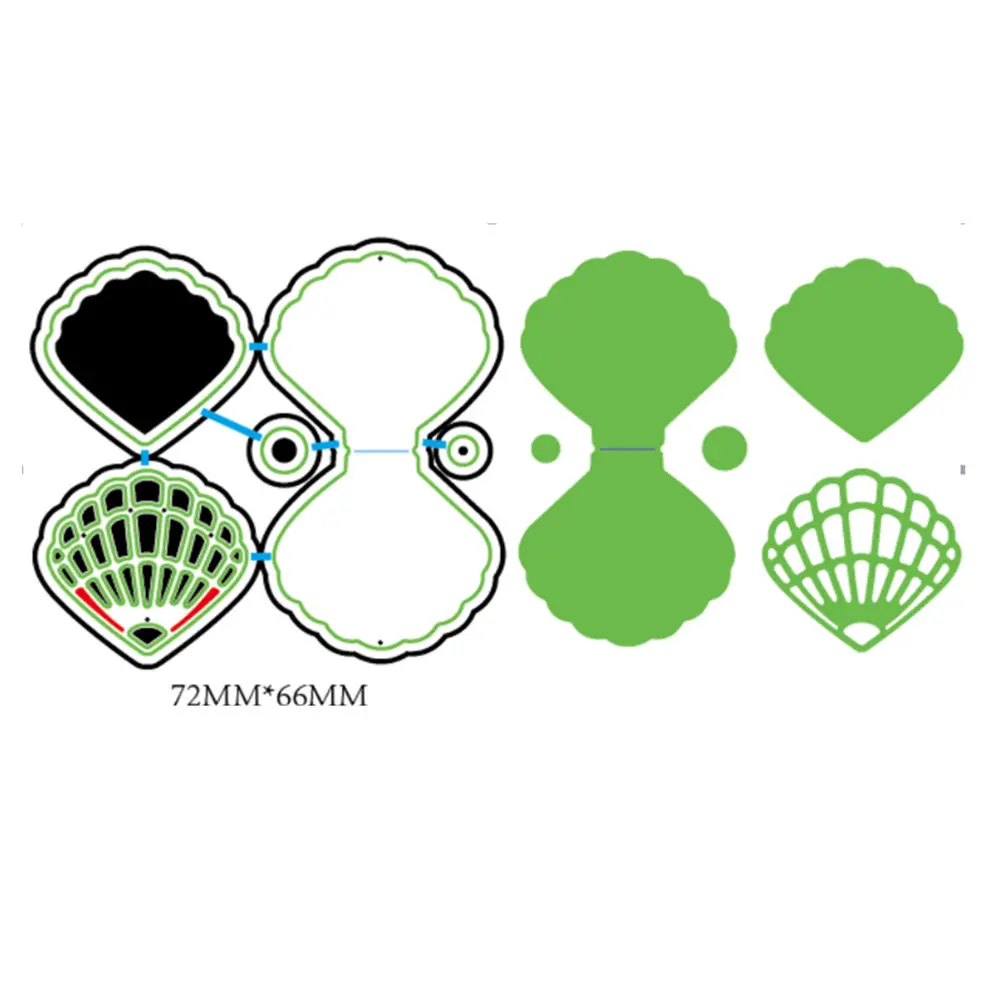 

scallop Edge Shape Metal Cutting Die Scrapbooking Embossing Stencil Card Die For DIY Invitation Album Book Decoration 72*66mm