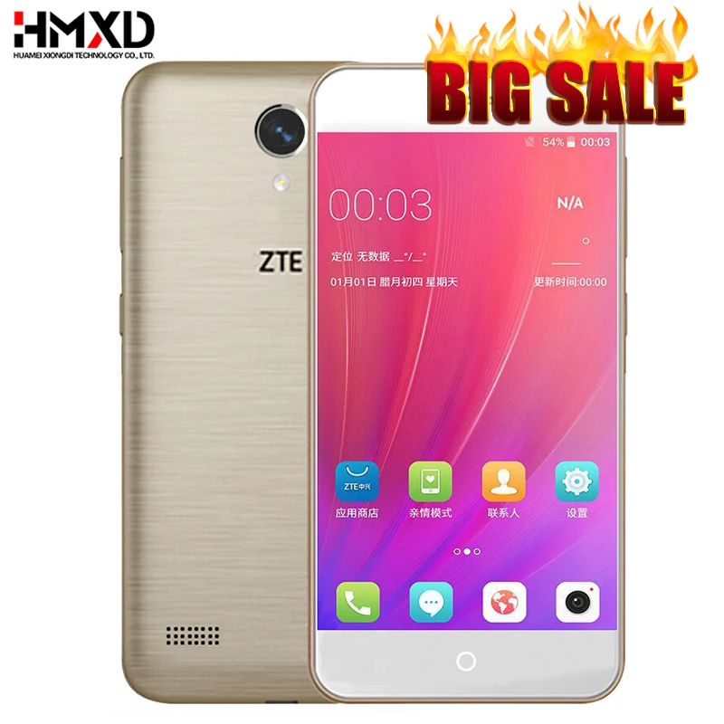 Оригинальный zte лезвие A520 мобильный телефон 1G RAM 8G ROM 5 0 дюймов Дуа Kartu SIM Передняя и
