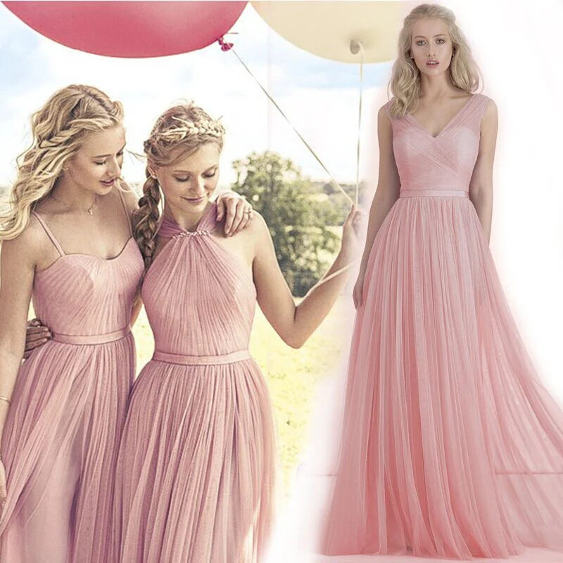vestido longo rosa nude