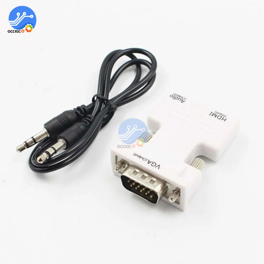HDMI A VGA HD Adattatore del Convertitore con Audio Cavo Convertitore Maschio A Femmina 1080p HDMI