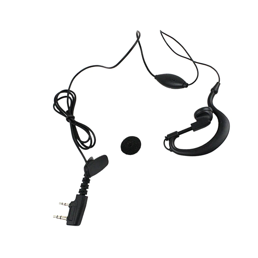 2.5mm/3.5mm Jack K Type Hanging Earphone with Microphone for Kenwood Baofeng Male Jack Earphone & Clothes Clip