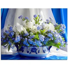 Blau und weiß porzellan 5D Diamant Stickerei Kreuzstich Blumen platz Voller Diamant Mosaik Bild Klebte Hand Decor