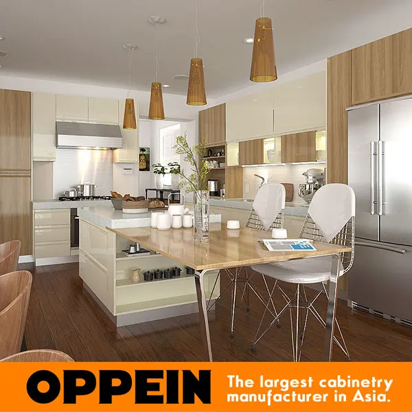 Модульная волокна пластиковые кухонные шкафы с прилавок OP15 PVC04|kitchen cabinet|plastic kitchen