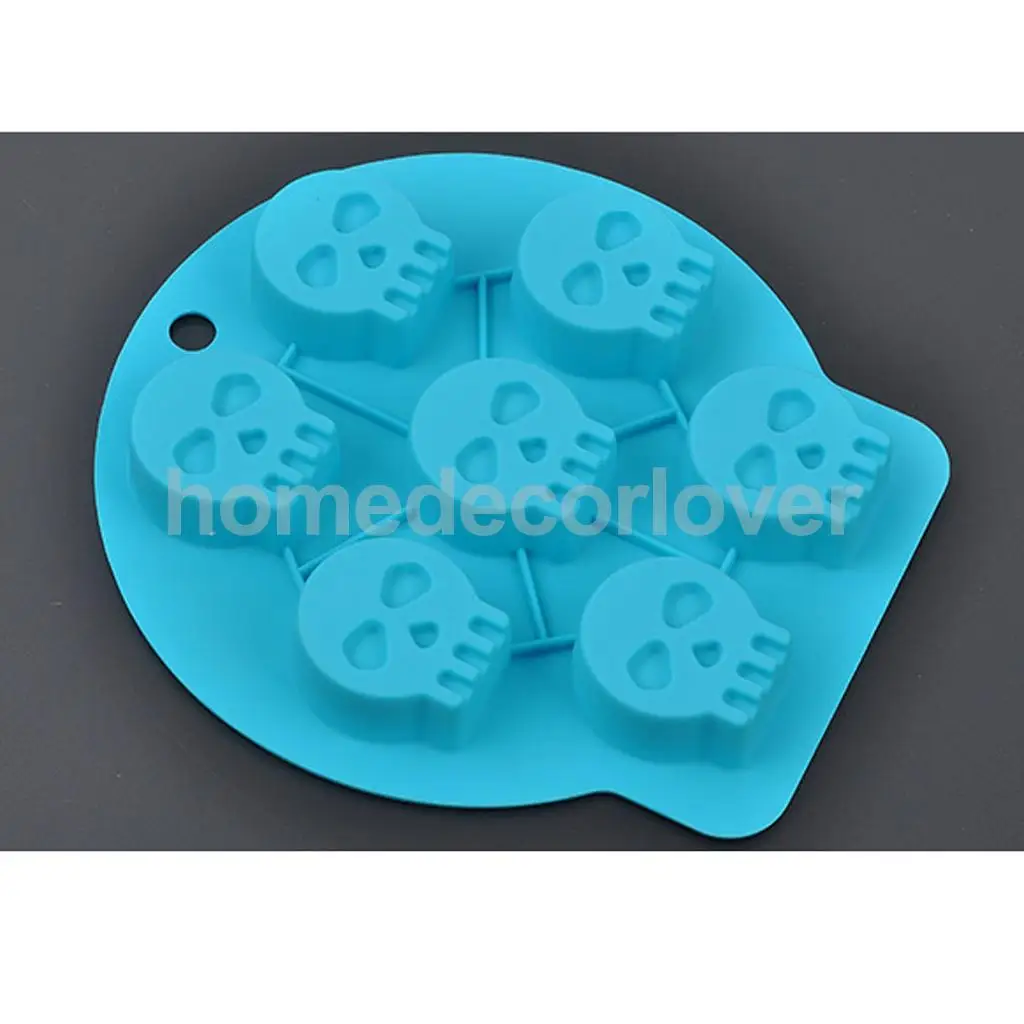MagiDeal 4 Type Novel Silicone Sculpt Skull, Ghost, Bat, Witch Mold Fondant Chocolate Cake Decorating Baking Mold Safe for Oven