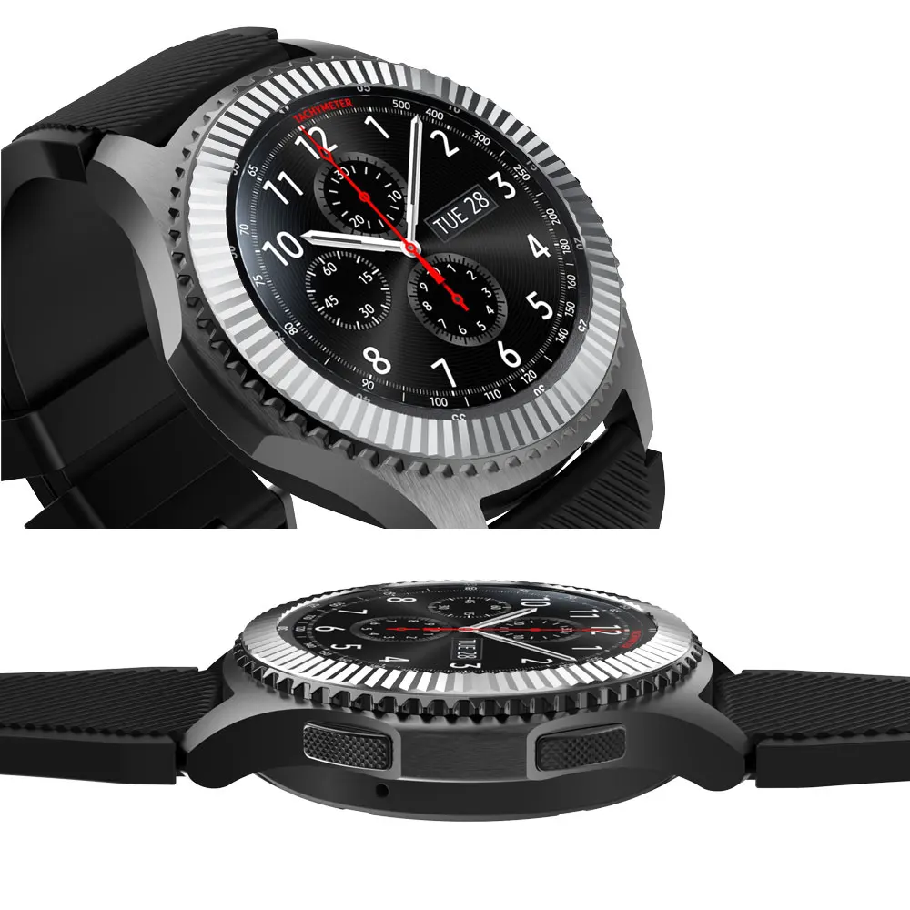 Часы с циферблатом кольцо для samsung gear S3 Frontier/galaxy Watch 46 мм чехол для укладки клеющаяся крышка против царапин защитное кольцо