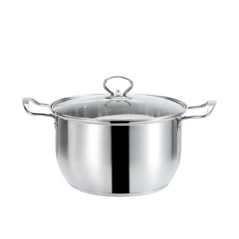 

Stainless Steel Pot 1.5L-4L Double Bottom Soup Pot Nonmagnetic Cooking Multi-purpose Cookware Non-stick Pan General Use Hotpot
