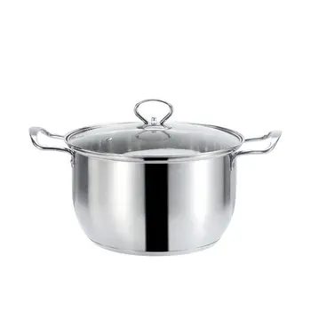 

Stainless Steel Pot 1.5L-4L Double Bottom Soup Pot Nonmagnetic Cooking Multi-purpose Cookware Non-stick Pan General Use Hotpot