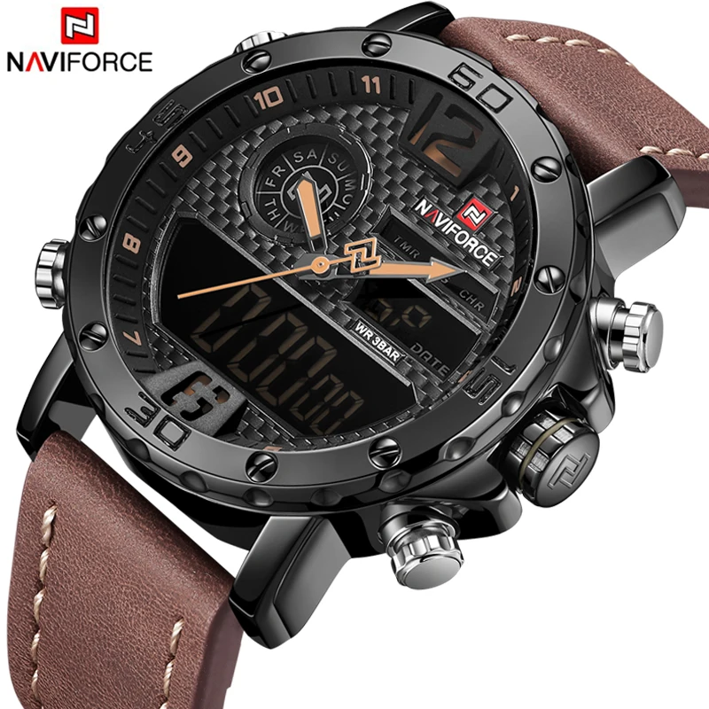 

NAVIFORCE Top Luxury Brand Men Watch Fashion Sport Analog Quartz Wrist Watch Male Clock Leather Strap Watches Relogio Masculino