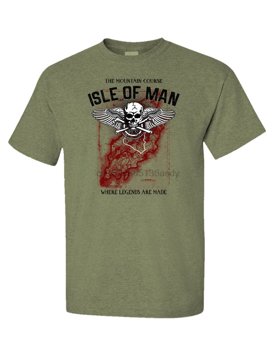 

2018 Summer Tee Shirt Isle Of Man T-Shirt TT Road Races Mountain Motorcycle Skull Riders 9 Colors O-Neck T-shirt
