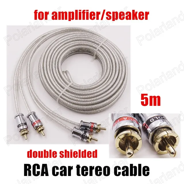 Hot Sale White Color 5 Meters Rca To Rca Car Stereo Audio