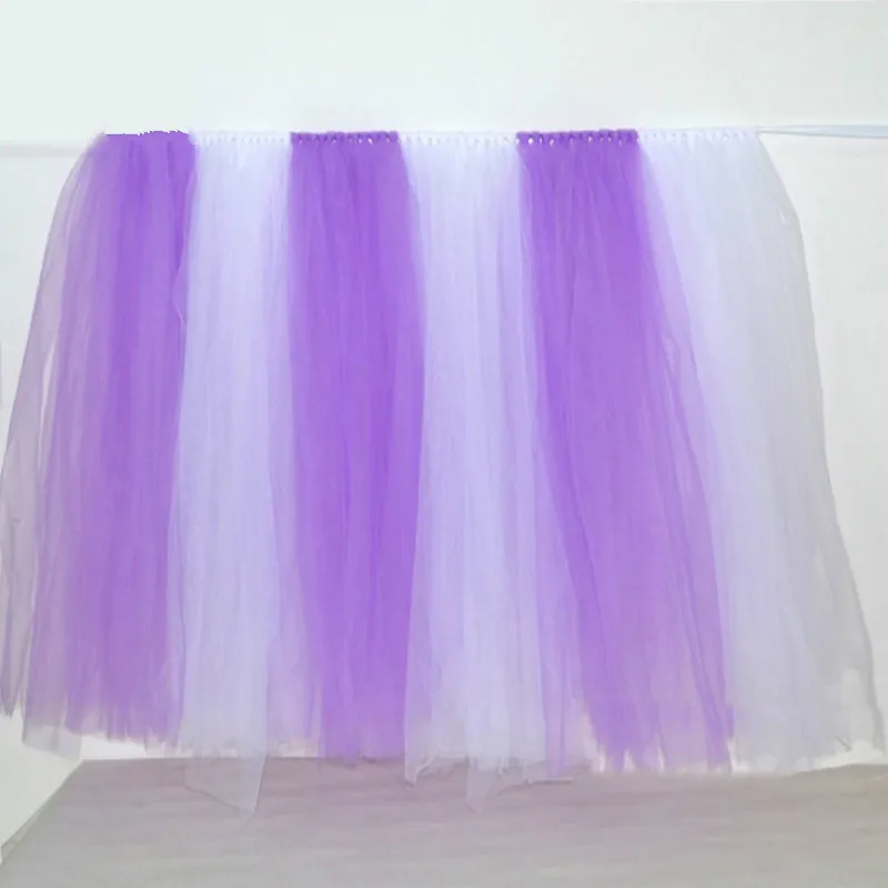 

91.5*80 cm a yard Customized Color Tulle Table Skirt for Wedding Decoration Tulle Tutu Table Skirt Wedding Favors Home textile