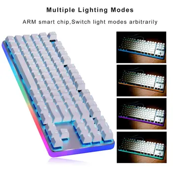 

GK87 PRO RGB Tactile&Clicky Cherry MX Blue Switches Gaming Mechanical Keyboard Colorful LED Backlit for PC Gamer (QWERTY-Layout)