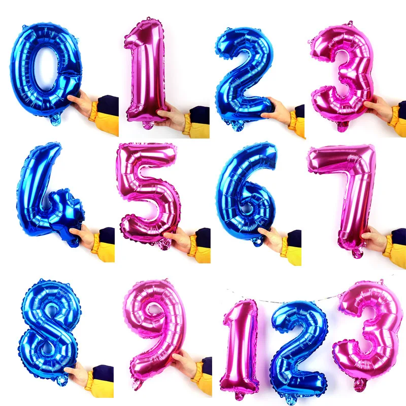 Kammizad 10pcs Lot Light Board Blue 1st Number Balloons